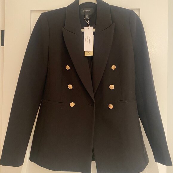 NWT Ever New Milly Military Button Blazer, Black Sz 2 - Picture 9 of 9